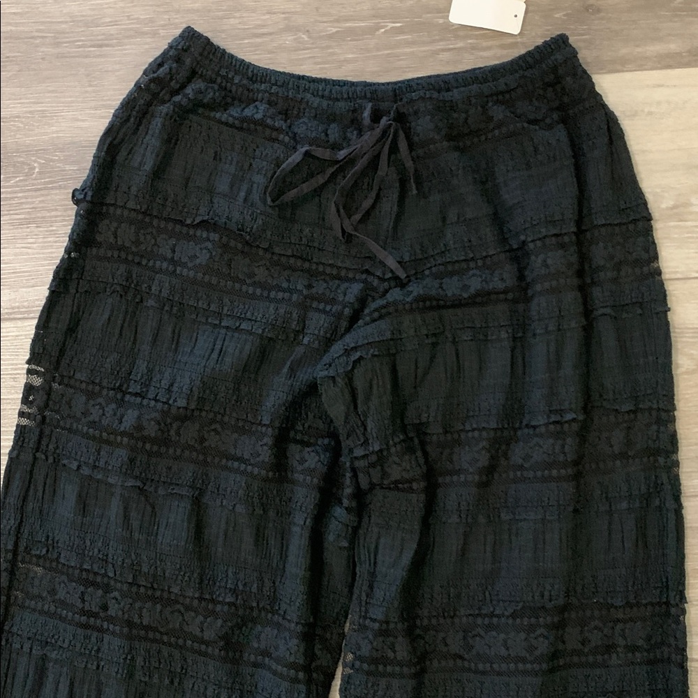 FREE PEOPLE Lace Pants NWT Black FP One Aiden - Picture 6 of 12